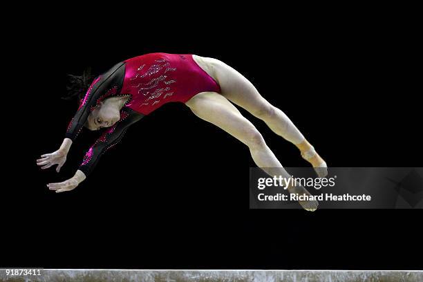 Georgia Bonora of Australia competes in the balance beam event during the second day of the Artistic Gymnastics World Championships 2009 at O2 Arena...