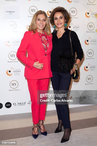 Maribel Yebenes and Naty Abascal attend 'Dream In Gold' presentation campaign at Palace Hotel on February 15, 2018 in Madrid, Spain.