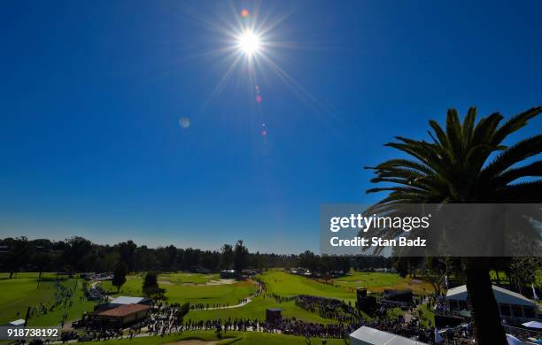 Clubhouse scenic view during the first round of the Genesis Open at Riviera Country Club on February 15, 2018 in Pacific Palisades, California.