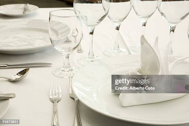 formal table setting - formal table setting stock pictures, royalty-free photos & images