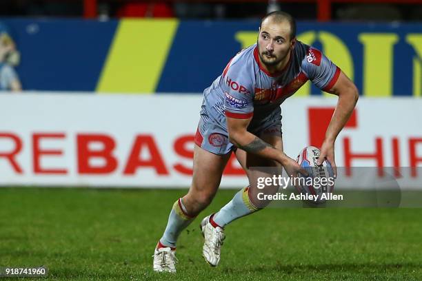 Alrix Da Costa of the Catalans Dragons during the BetFred Super League match between Hull KR and Catalans Dragons at KCOM Craven Park on February 15,...