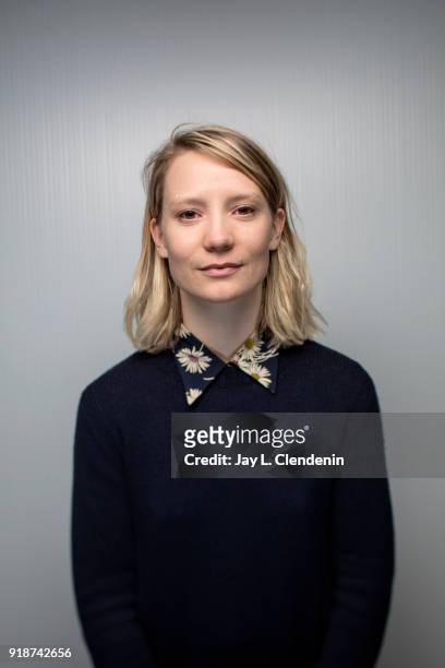 Actress Mia Wasikowska, from the film 'Piercing', is photographed for Los Angeles Times on January 21, 2018 in the L.A. Times Studio at Chase...