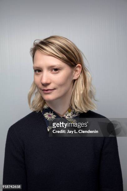 Actress Mia Wasikowska, from the film 'Piercing', is photographed for Los Angeles Times on January 21, 2018 in the L.A. Times Studio at Chase...