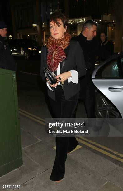 Nina Gold arrives at the Dunhill & GQ pre-BAFTA Filmmakers Dinner and Party Co-hosted by Andrew Maag & Dylan Jones on February 15, 2018 in London,...