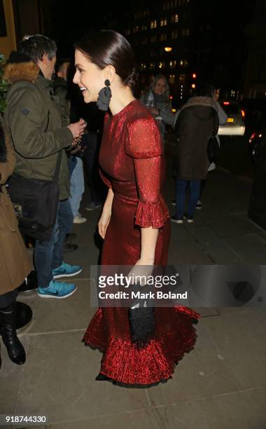 Charlotte Riley arrives at the Dunhill & GQ pre-BAFTA Filmmakers Dinner and Party Co-hosted by Andrew Maag & Dylan Jones on February 15, 2018 in...
