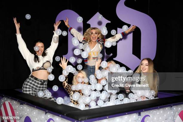 Tallia Storm, Saffron Barker and guests attend the Urban Decay Collection Launch at The Curtain on February 15, 2018 in London, England.