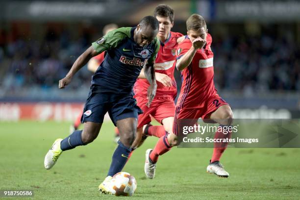 Reinhold Yabo of Red Bull Salzburg, Kevin Rodrigues of Real Sociedad during the UEFA Europa League match between Real Sociedad v Salzburg at the...