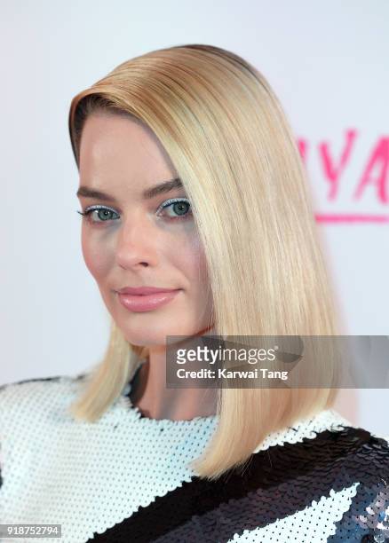 Margot Robbie attends the 'I, Tonya' UK premiere held at The Washington Mayfair on February 15, 2018 in London, England.