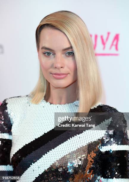 Margot Robbie attends the 'I, Tonya' UK premiere held at The Washington Mayfair on February 15, 2018 in London, England.