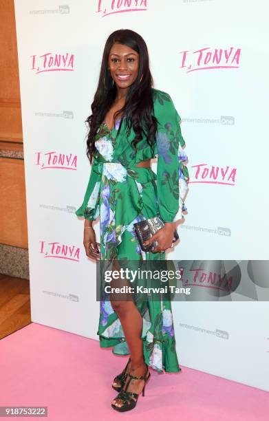 Perri Shakes-Drayton attends the 'I, Tonya' UK premiere held at The Washington Mayfair on February 15, 2018 in London, England.