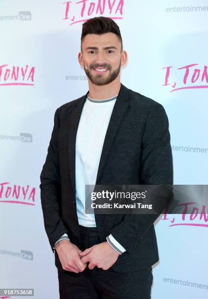 Jake Quickenden attends the 'I, Tonya' UK premiere held at The Washington Mayfair on February 15, 2018 in London, England.