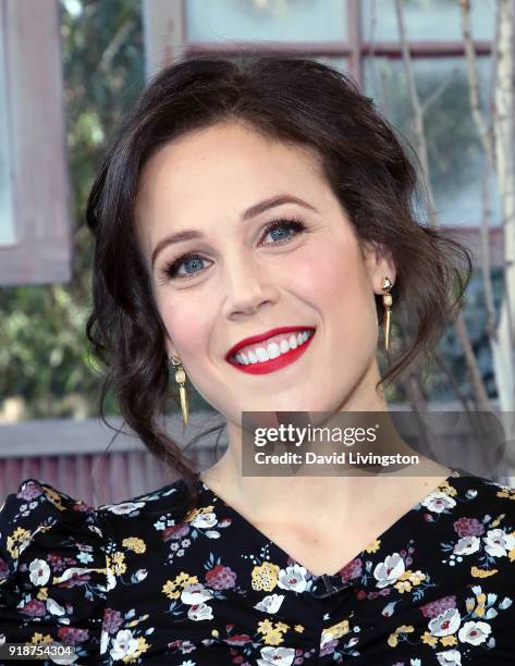 Actress Erin Krakow visits Hallmark's "Home & Family" at Universal Studios Hollywood on February 15, 2018 in Universal City, California.