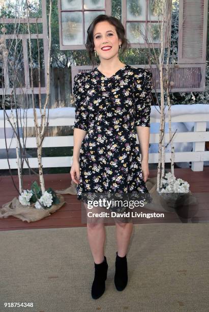 Actress Erin Krakow visits Hallmark's "Home & Family" at Universal Studios Hollywood on February 15, 2018 in Universal City, California.