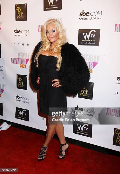 Heather Chadwell, from the tv show 'Rock of Love' arrives for the '2009 Really Awards After-Party' at Area Nightclub on October 13, 2009 in...