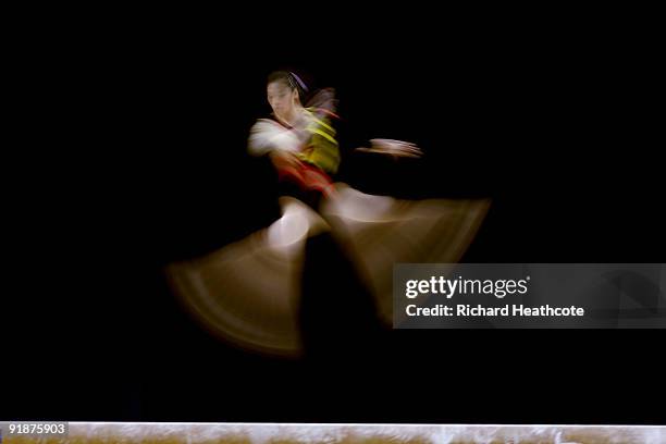 Pan Thi Ha Thanh of Vietnamn competes in the balance beam event during the second day of the Artistic Gymnastics World Championships 2009 at O2 Arena...