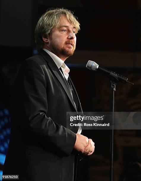 John Owen-Jones, The Welsh singer at the Gala Dinner after the 'Year to Go' exhibition match on the Twenty Ten Course at Celtic Manor Resort on...