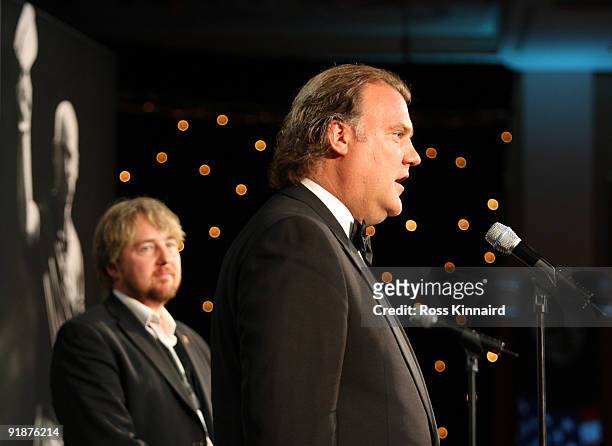 Bryn Terfel, The Welsh Opera singer at the Gala Dinner after the 'Year to Go' exhibition match on the Twenty Ten Course at Celtic Manor Resort on...