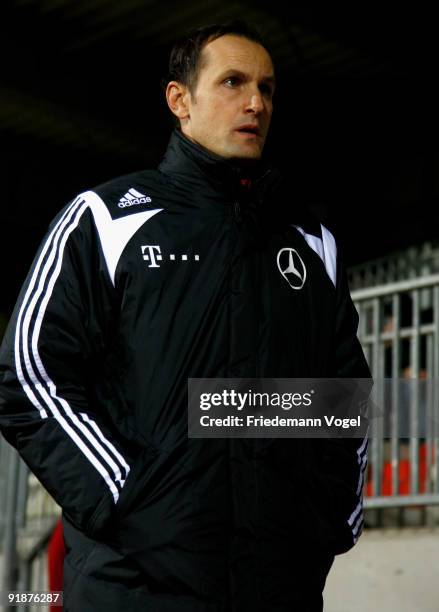 Coach Heiko Herrlich of Germany looks on during the U19 Euro Qualifier match between Turkey and Germany at the Stade Josy Barthel on October 12, 2009...