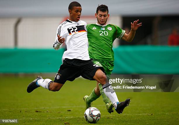 Elias Kachunga of Germany in action during the U18 International Friendly match between Germany and Algeria at the Vivaris stadium on October 10,...