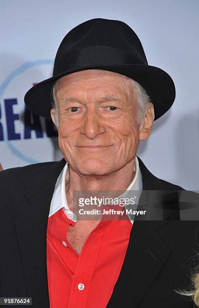 Hugh Hefner arrives at the 2009 Fox Reality Channel Really Awards at The Music Box at the Fonda Hollywood on October 13, 2009 in Los Angeles,...