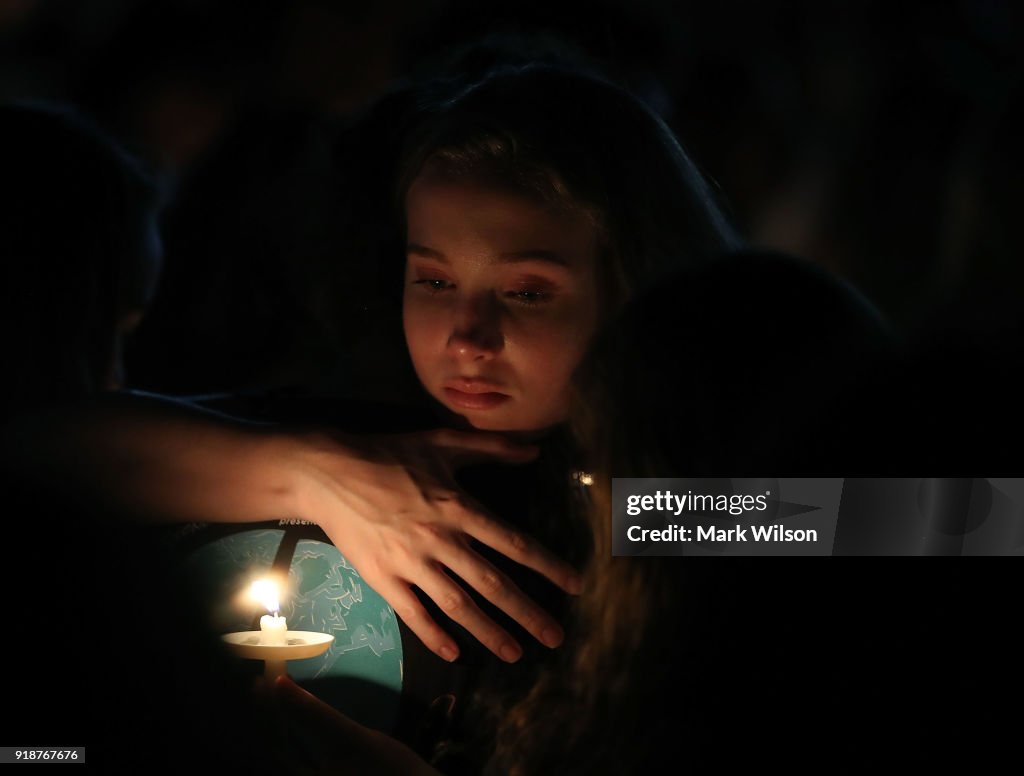 Florida Town Of Parkland In Mourning, After Shooting At Marjory Stoneman Douglas High School Kills 17