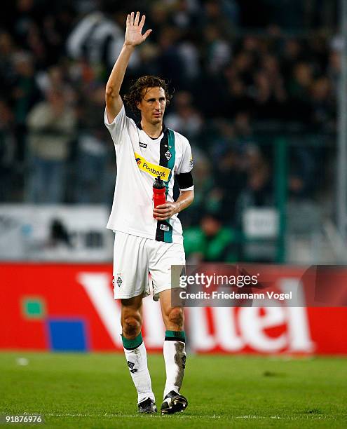 Roel Brouwers of Moenchengladbach looks on during the Bundesliga match between Borussia Moenchengladbach and Borussia Dortmund at Borussia Park...