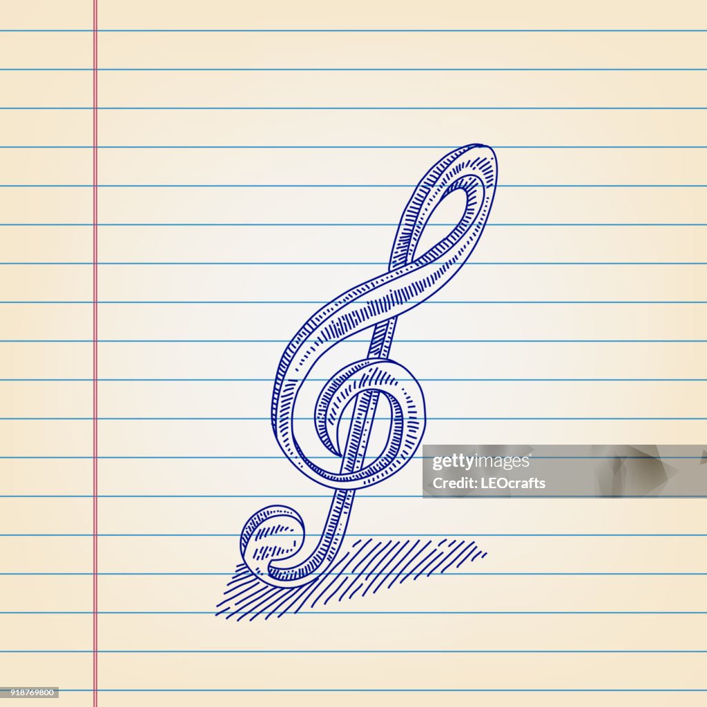 Simple Drawing In Ruled Note Music Notes Pencil Drawing