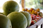 Large Organic Water Melons At Market Stall