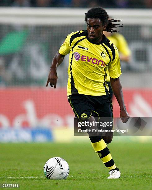 Tinga of Dortmund in action during the Bundesliga match between Borussia Moenchengladbach and Borussia Dortmund at Borussia Park Stadium on October...