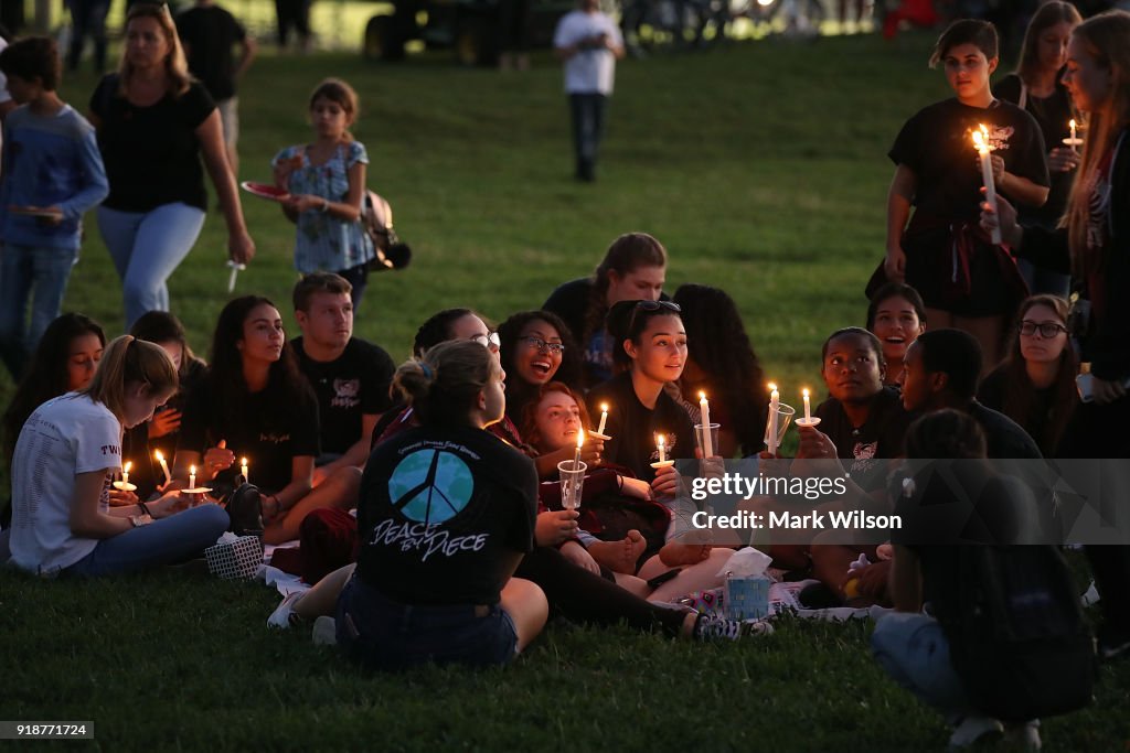 Florida Town Of Parkland In Mourning, After Shooting At Marjory Stoneman Douglas High School Kills 17