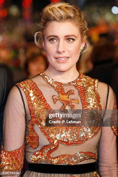 Greta Gerwig photographed at the Opening Night of the Berlin Film Festival and premiere of 'Isle Of Dogs' during the 68th Berlin Film Festival at the...