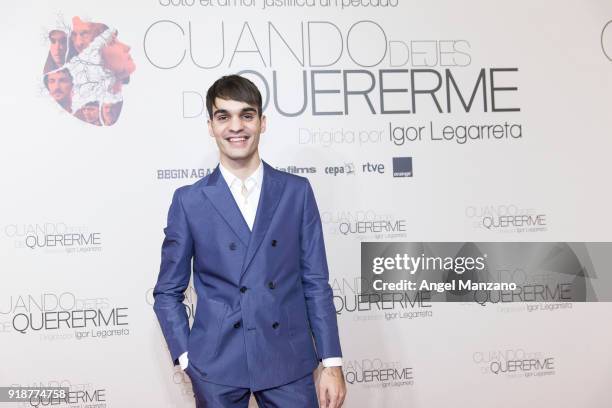Eneko Sagardoy attends 'Cuando Dejes De Quererme' Madrid Premiere on February 15, 2018 in Madrid, Spain.