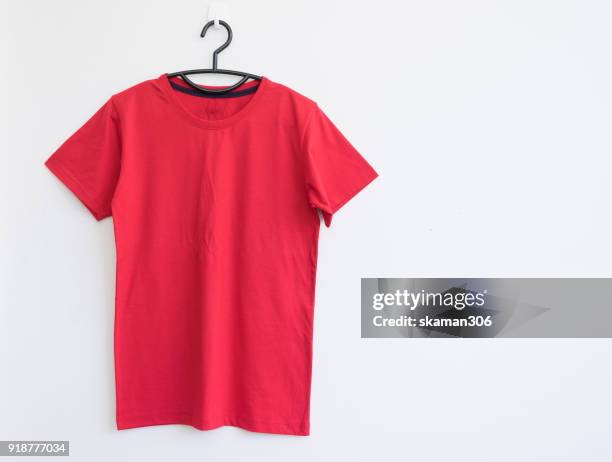 colorful t-shirt compose with white background - shirt tag stock pictures, royalty-free photos & images