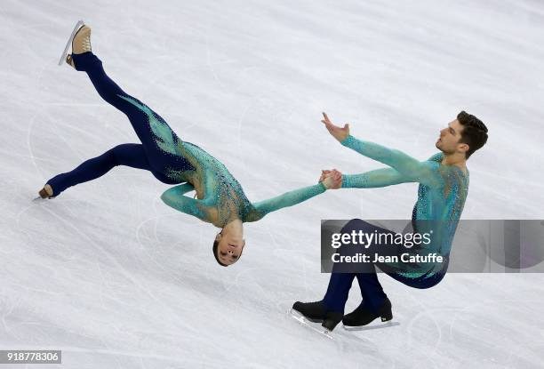 Nicole Della Monica and Matteo Guarise of Italy during the Figure Skating Pair Skating Free Program on day six of the PyeongChang 2018 Winter Olympic...