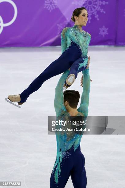 Nicole Della Monica and Matteo Guarise of Italy during the Figure Skating Pair Skating Free Program on day six of the PyeongChang 2018 Winter Olympic...