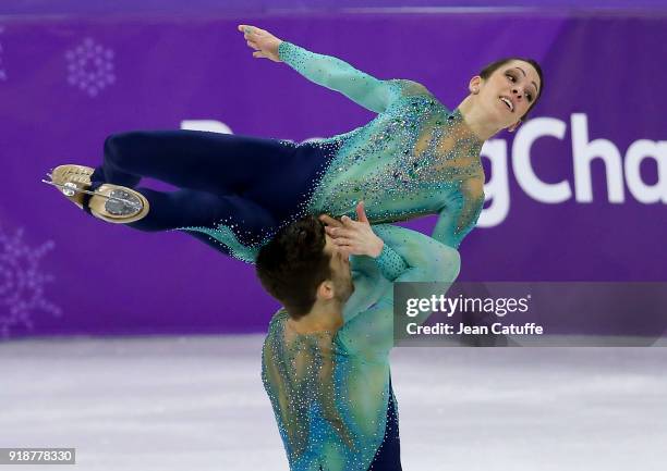 Nicole Della Monica and Matteo Guarise of Italy during the Figure Skating Pair Skating Free Program on day six of the PyeongChang 2018 Winter Olympic...