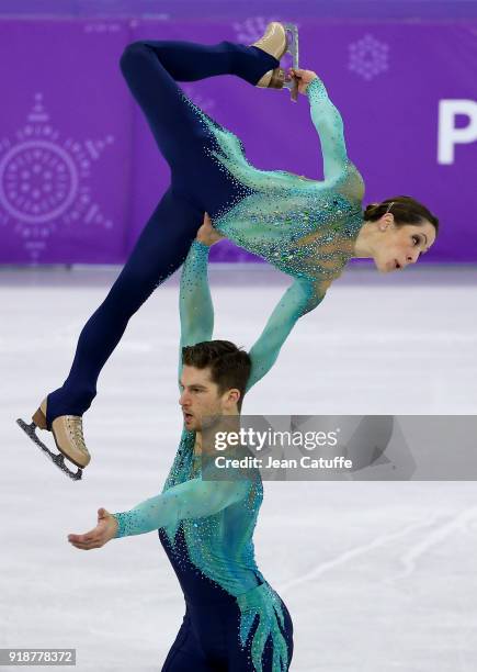 Nicole Della Monica and Matteo Guarise of Italy during the Figure Skating Pair Skating Free Program on day six of the PyeongChang 2018 Winter Olympic...