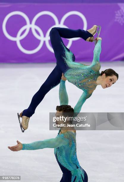 Nicole Della Monica and Matteo Guarise of Italy during the Figure Skating Pair Skating Free Program on day six of the PyeongChang 2018 Winter Olympic...