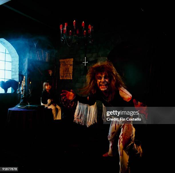 Ozzy Osbourne during a photo shoot for the cover of his album 'Diary of a Madman' in September 1981.