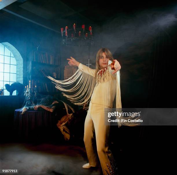 Ozzy Osbourne during a photo shoot for the cover of his album 'Diary of a Madman' in September 1981.