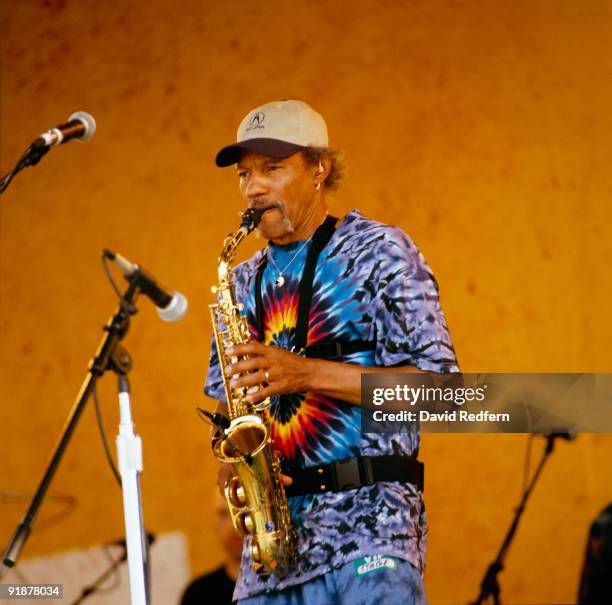 Charles Neville of the Neville Brothers performs on stage at the New Orleans Jazz and Heritage Festival in New Orleans, Louisiana on May 06, 2001.