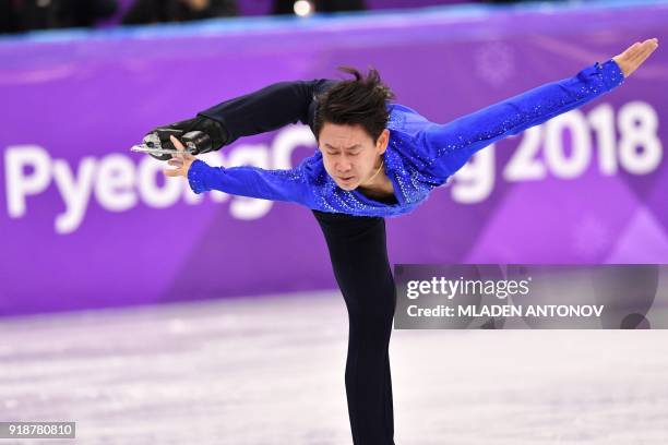 Kazakhstan's Denis Ten competes in the men's single skating short program of the figure skating event during the Pyeongchang 2018 Winter Olympic...