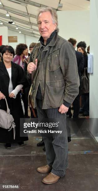 Actor Alan Rickman attends the Frieze Art Fair private view at Regent's Park on October 14, 2009 in London, England.