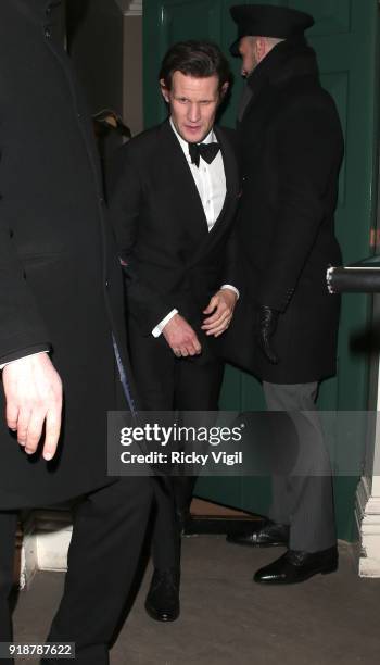 Matt Smith attends the Dunhill & GQ pre-BAFTA filmmakers dinner and party co-hosted by Andrew Maag & Dylan Jones at Bourdon House on February 15,...