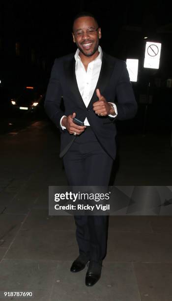 Reggie Yates attends the Dunhill & GQ pre-BAFTA filmmakers dinner and party co-hosted by Andrew Maag & Dylan Jones at Bourdon House on February 15,...