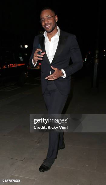 Reggie Yates attends the Dunhill & GQ pre-BAFTA filmmakers dinner and party co-hosted by Andrew Maag & Dylan Jones at Bourdon House on February 15,...