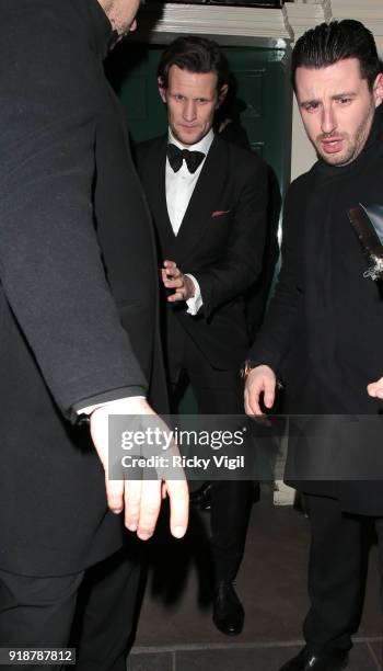 Matt Smith attends the Dunhill & GQ pre-BAFTA filmmakers dinner and party co-hosted by Andrew Maag & Dylan Jones at Bourdon House on February 15,...