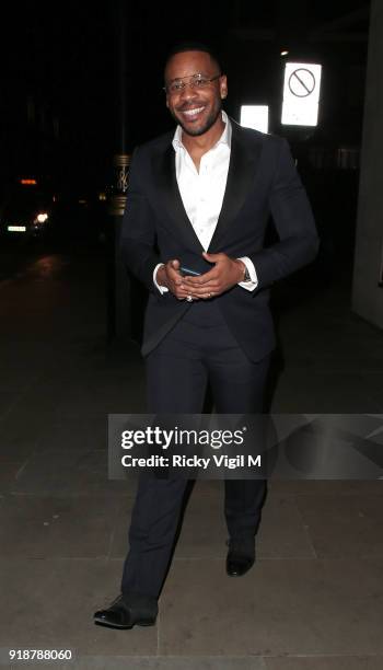 Reggie Yates attends the Dunhill & GQ pre-BAFTA filmmakers dinner and party co-hosted by Andrew Maag & Dylan Jones at Bourdon House on February 15,...