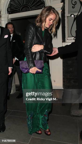 Cressida Bonas attends the Dunhill & GQ pre-BAFTA filmmakers dinner and party co-hosted by Andrew Maag & Dylan Jones at Bourdon House on February 15,...