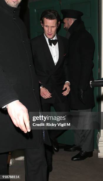 Matt Smith attends the Dunhill & GQ pre-BAFTA filmmakers dinner and party co-hosted by Andrew Maag & Dylan Jones at Bourdon House on February 15,...